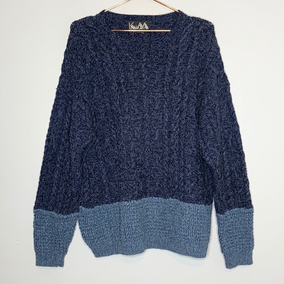 Vintage Sweaters - Vintage | Sweater Mixed Media Cable Knit